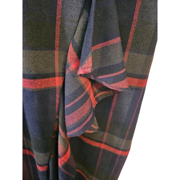 BP. Plaid Black & Red Sleeveless Midi Dress With Ruffle Detail Women Size M - Picture 6 of 8